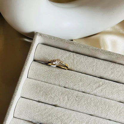 Layered Solitaire Ring