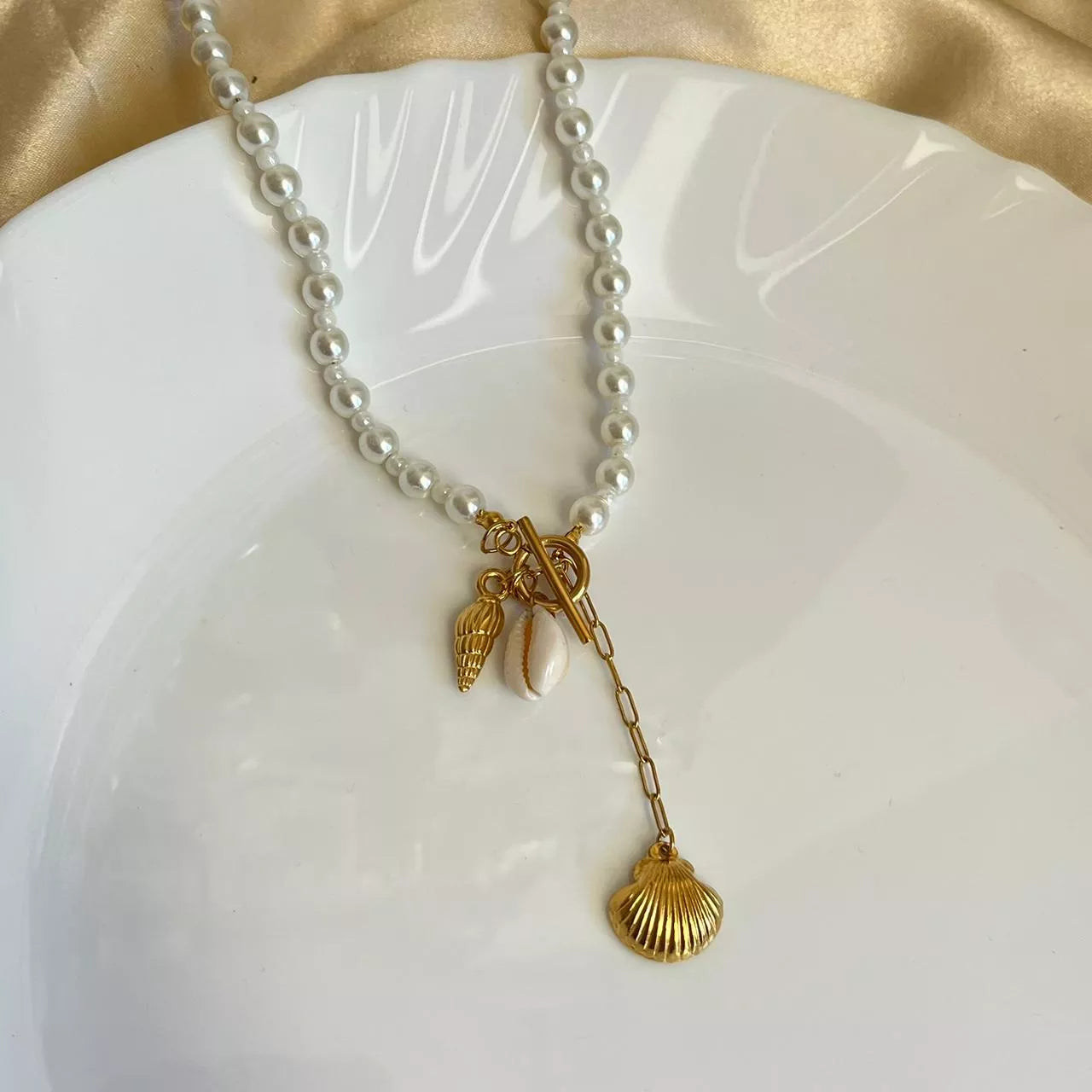 Beach Charms Pearls Necklace