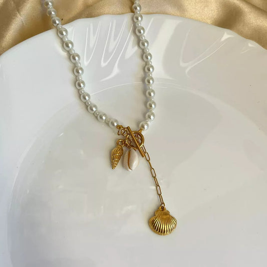 Beach Charms Pearls Necklace