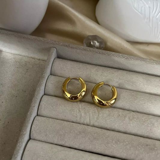 Gold Blunt Hoops