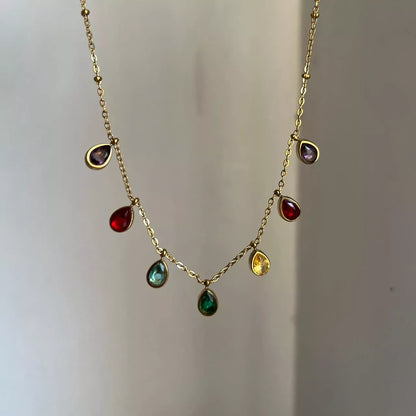 Multi coloured Drop Necklace