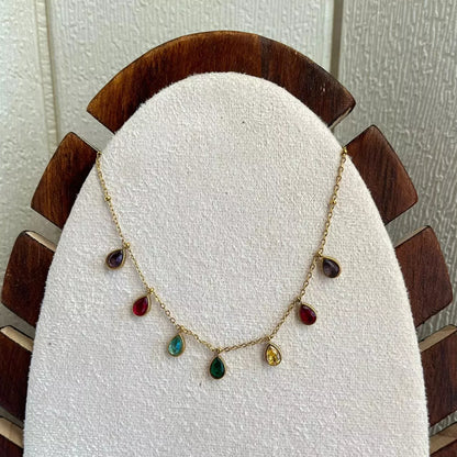 Multi coloured Drop Necklace