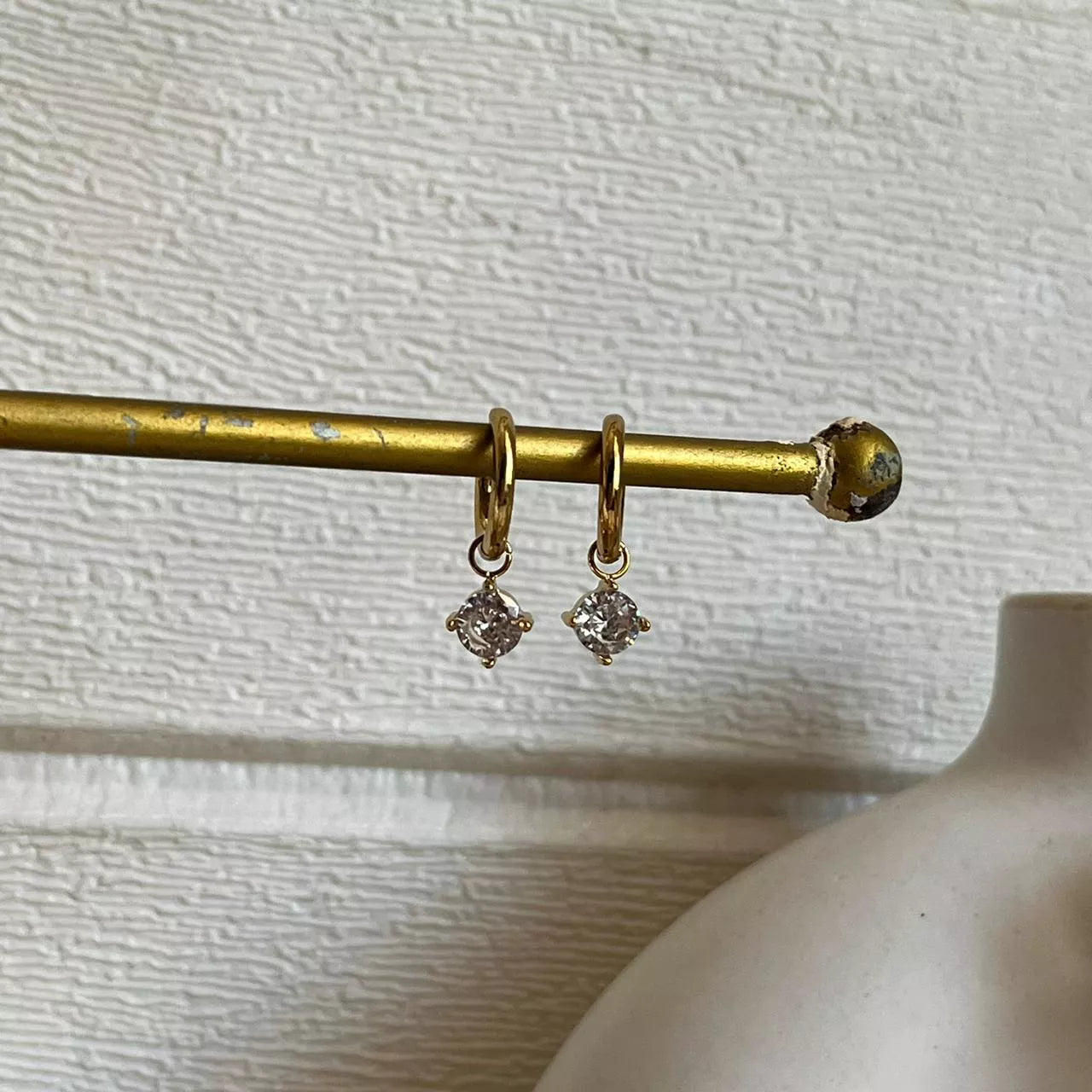 Mini Round Crystal Earrings