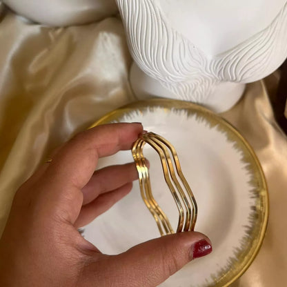 Wave Thin Bangle Set - Size 2’6 (diameter: 6.3 cm)