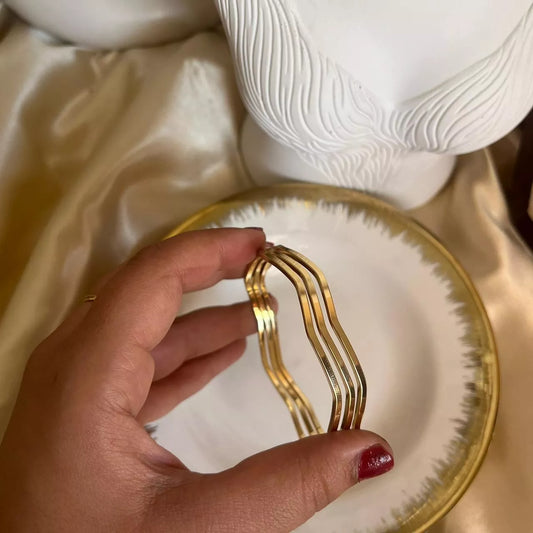 Wave Thin Bangle Set - Size 2’6 (diameter: 6.3 cm)