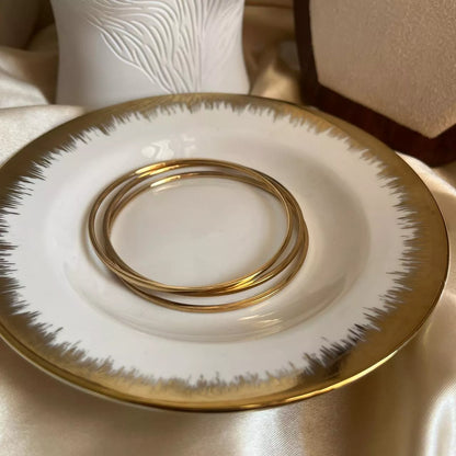 Gold Thin Bangle Set - Size 2’8 (diameter: 7 cm)