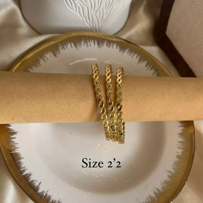 Chained Gold Bangle Set - Size 2’2