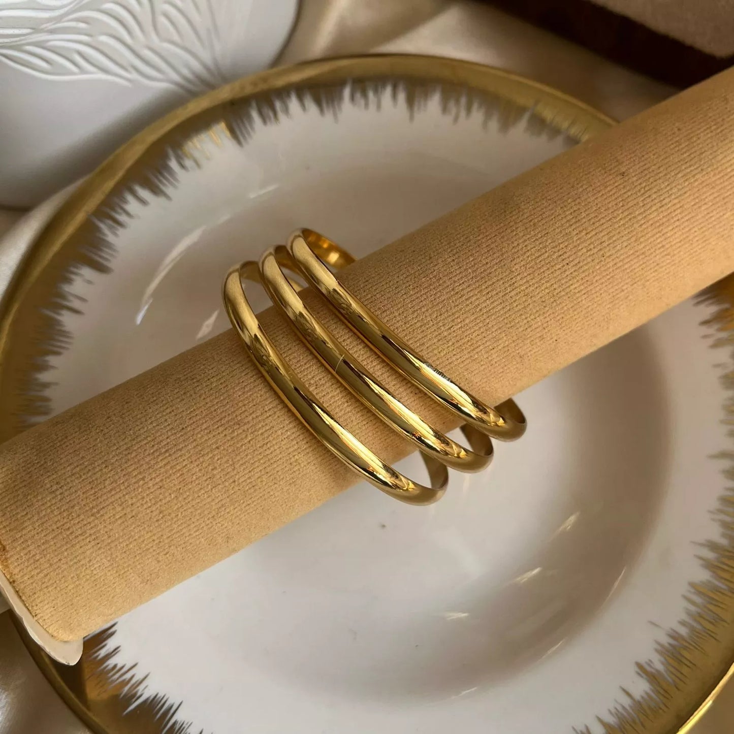 Staple Gold Bangle Set - Size 2’2