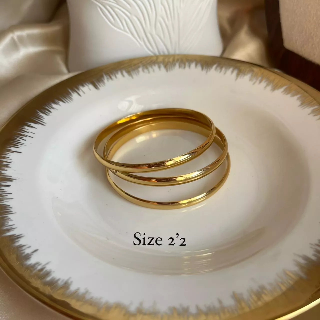 Staple Gold Bangle Set - Size 2’2