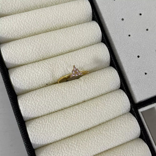 Triangle Studded Ring- Pink