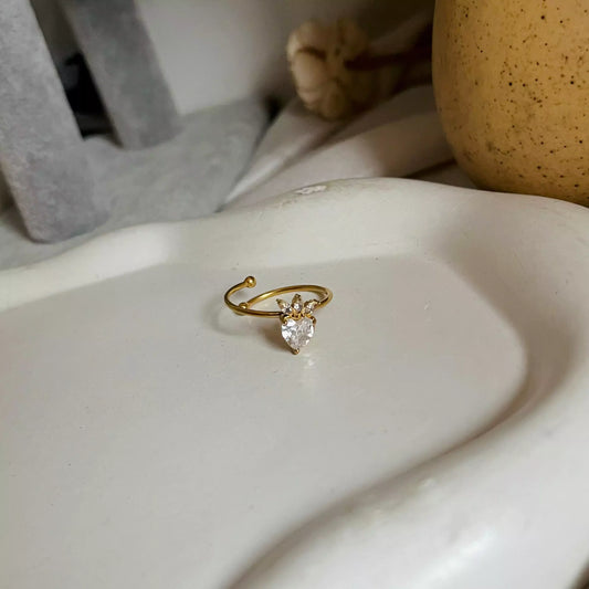 Crystal Strawberry Ring- White