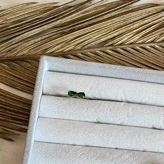 Emerald Bow Ring