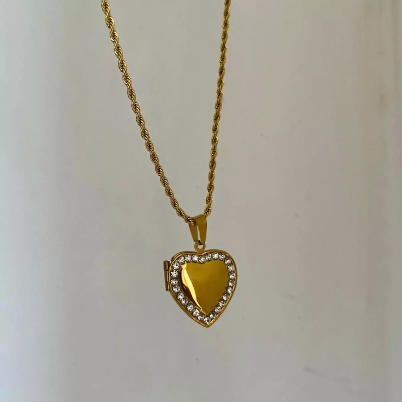 Studded Open Heart Necklace