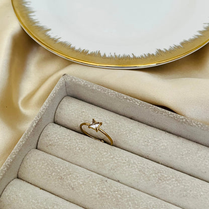 Crystal Box Ring- White