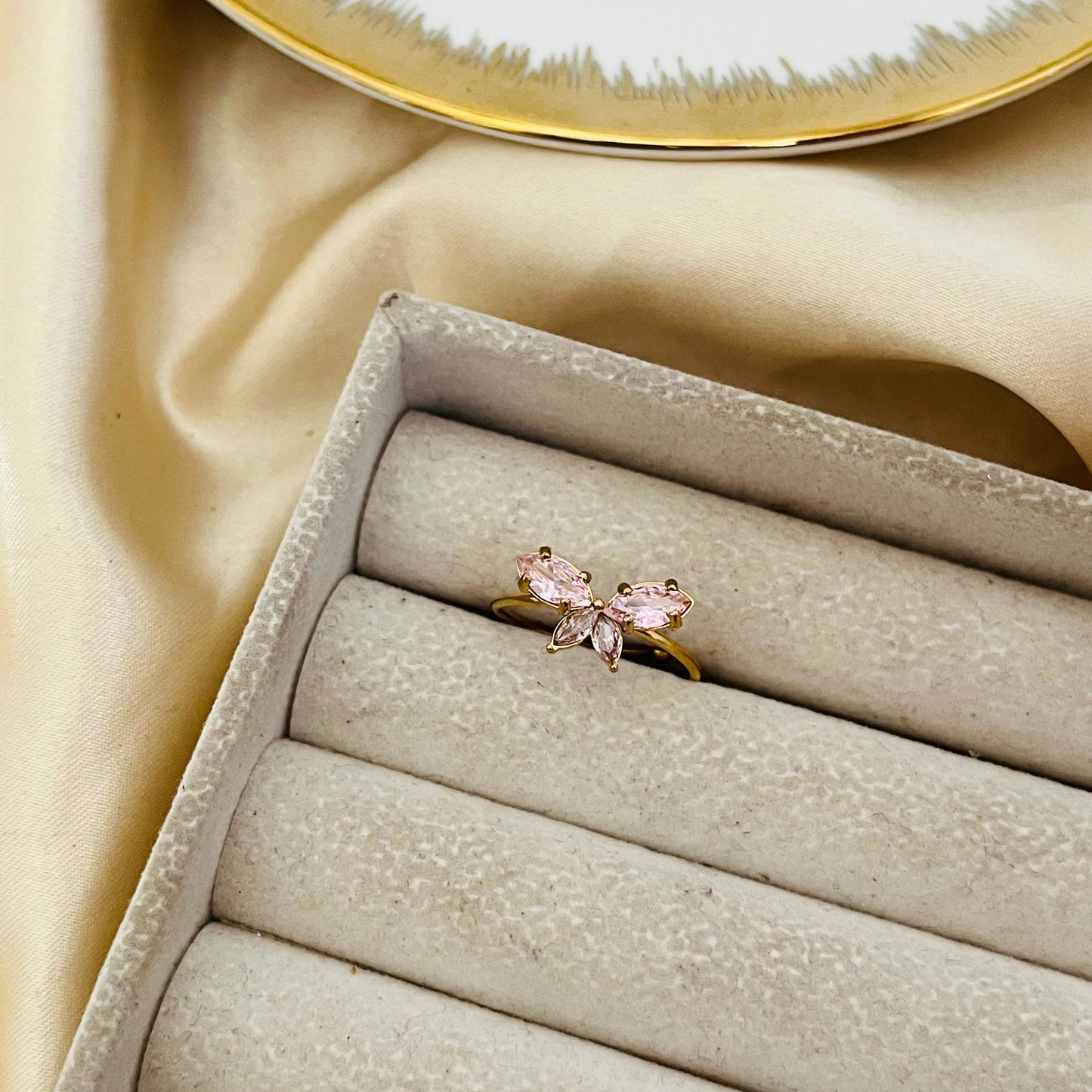 Pink Butterfly Ring