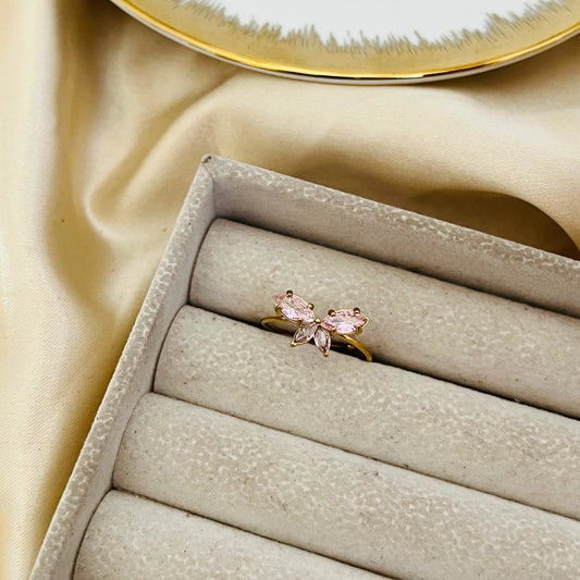 Pink Butterfly Ring