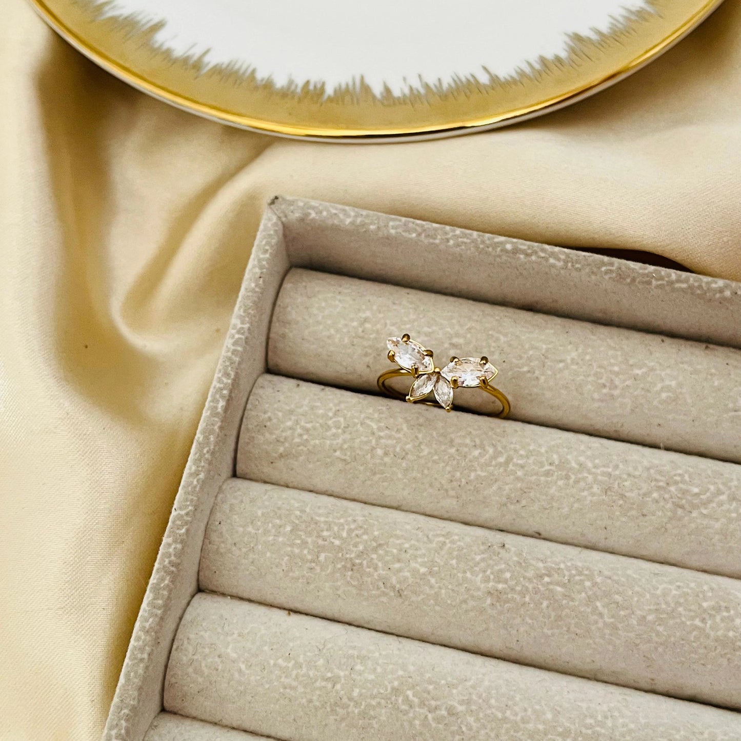 Crystal Butterfly Ring