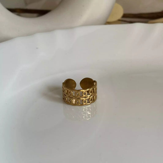 Layered Link Adjustable Ring