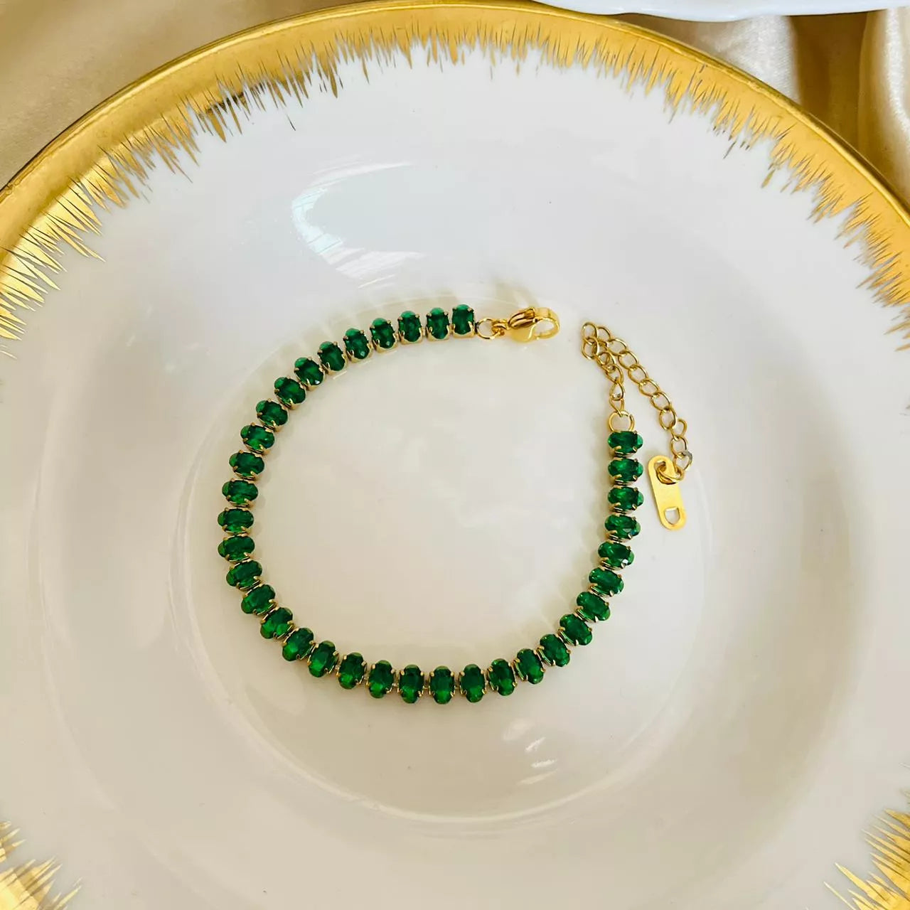 Emerald Stud Tennis Bracelet