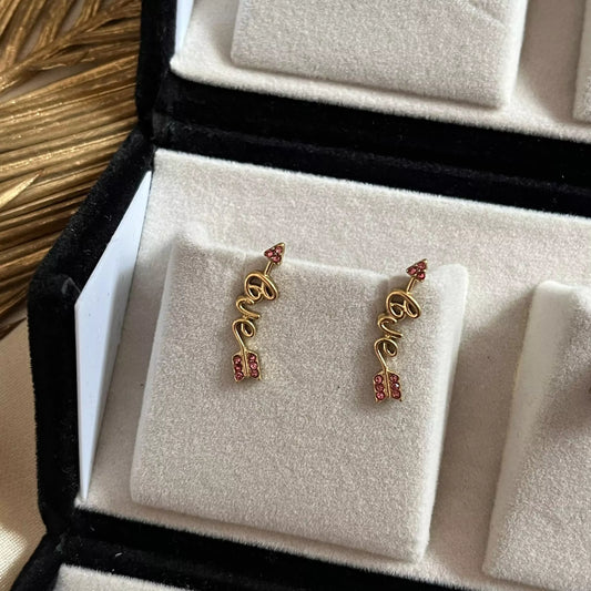 Love Arrow Studs - Pink