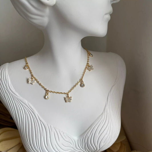 Butterflies Stud Necklace (+ choker)