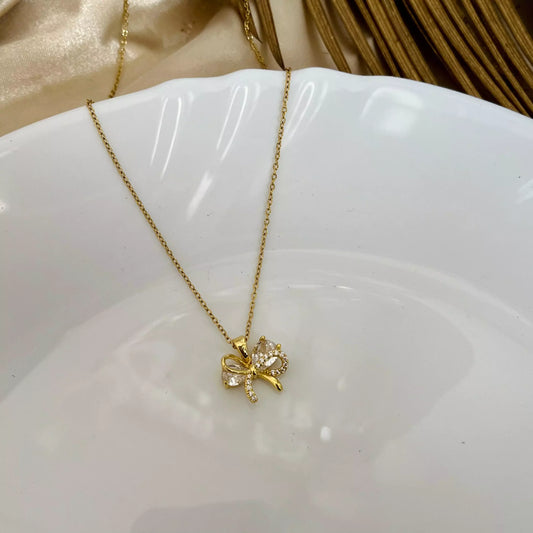 Ribboned Bow Necklace