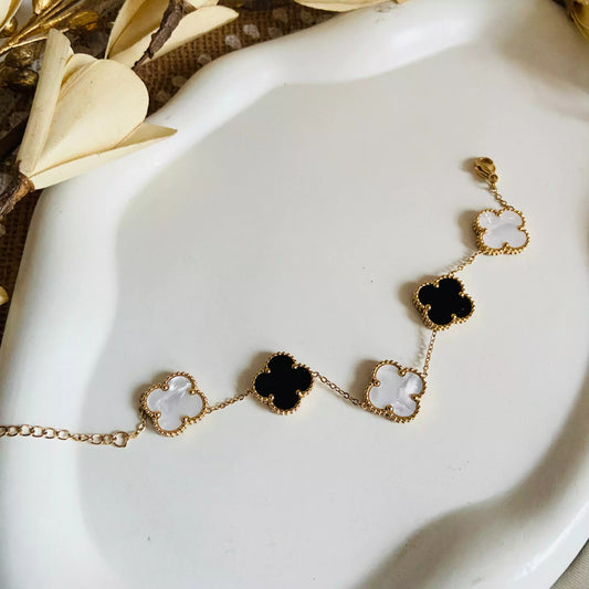 Golden Reversible Clover Bracelet
