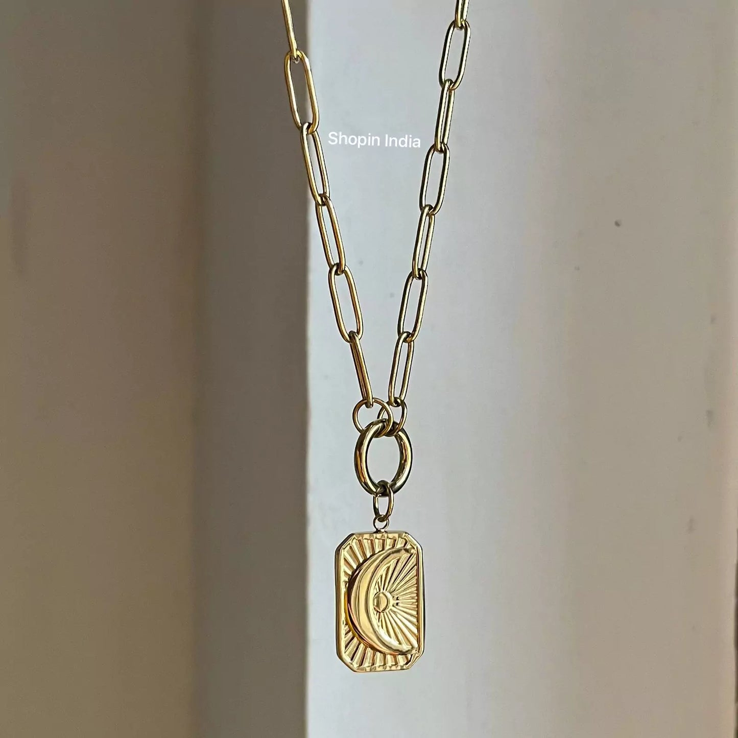 Moon Block Necklace