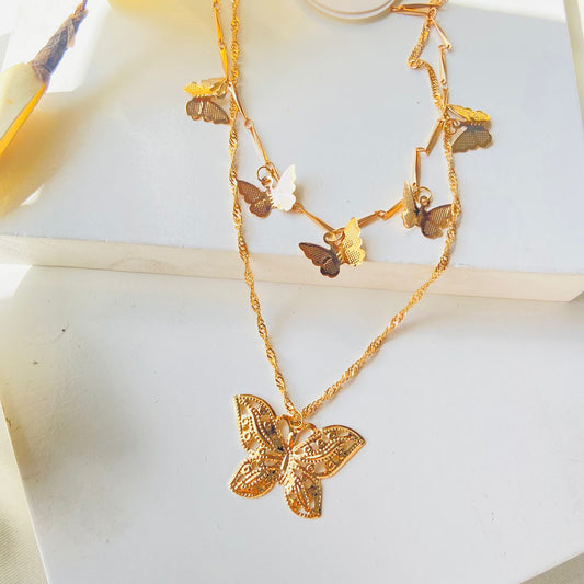 Layered Butterfly Necklace