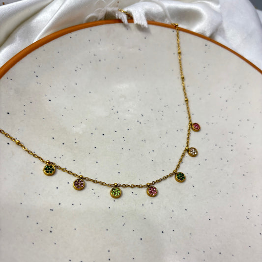 Multi Round Studded Necklace