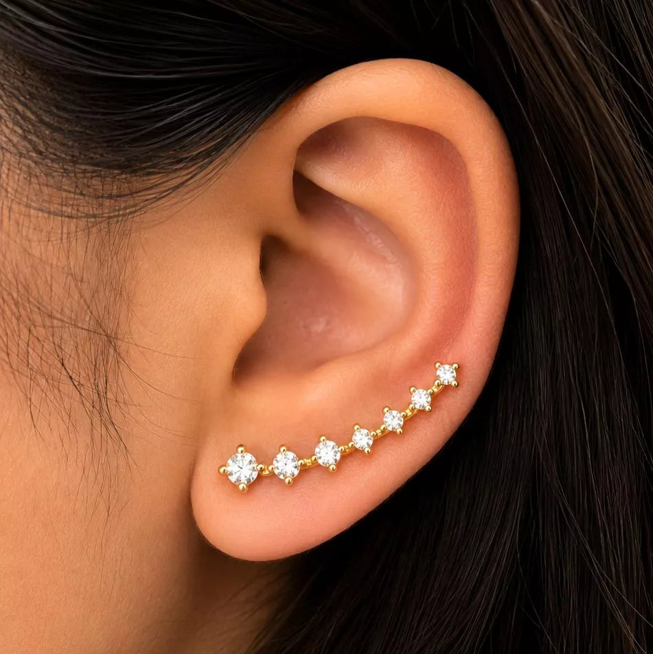 Studded Ear Climbers- gold