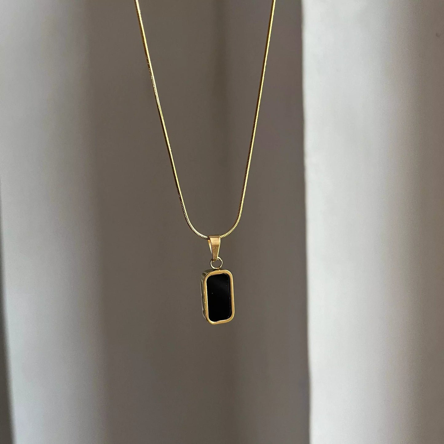 Reversible Gold Plated Block Necklace