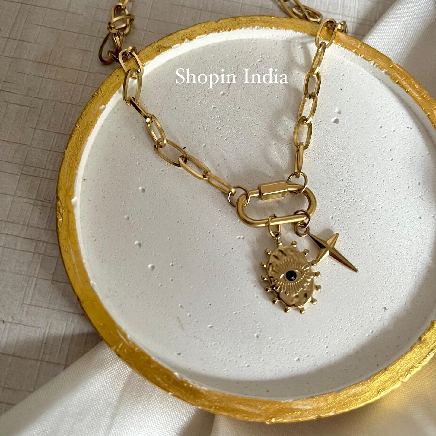 Multi Charms Linked Necklace- 1