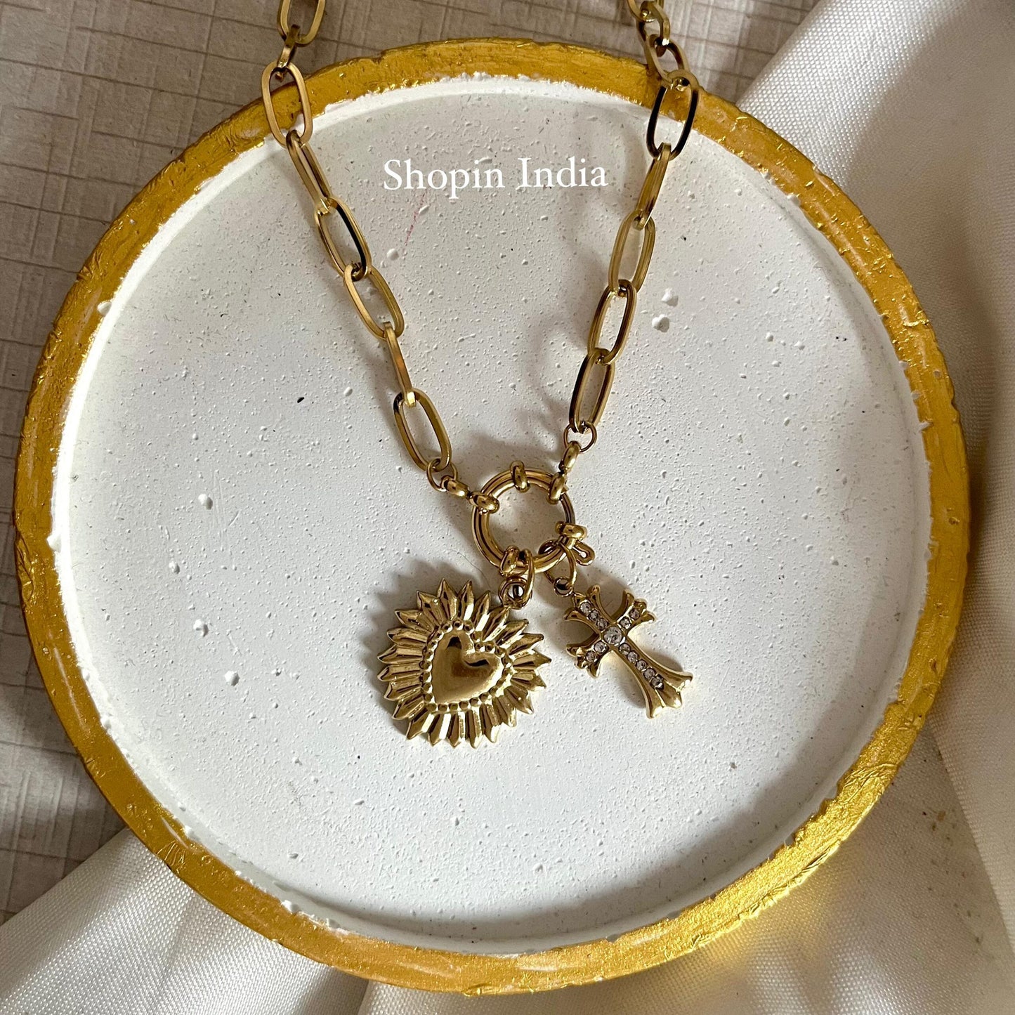 Multi Charms Linked Necklace- 3