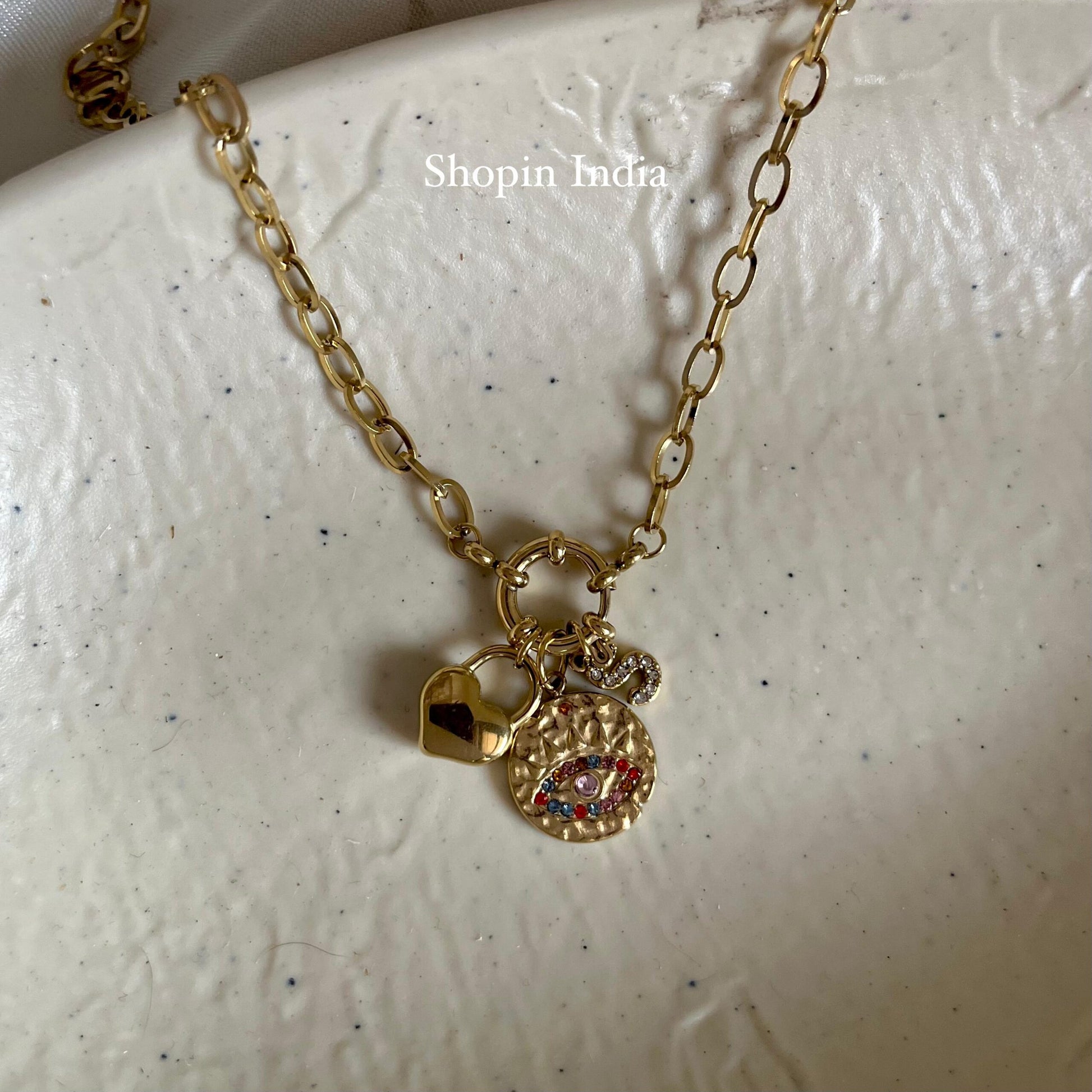 Multi Charms Linked Necklace- 6