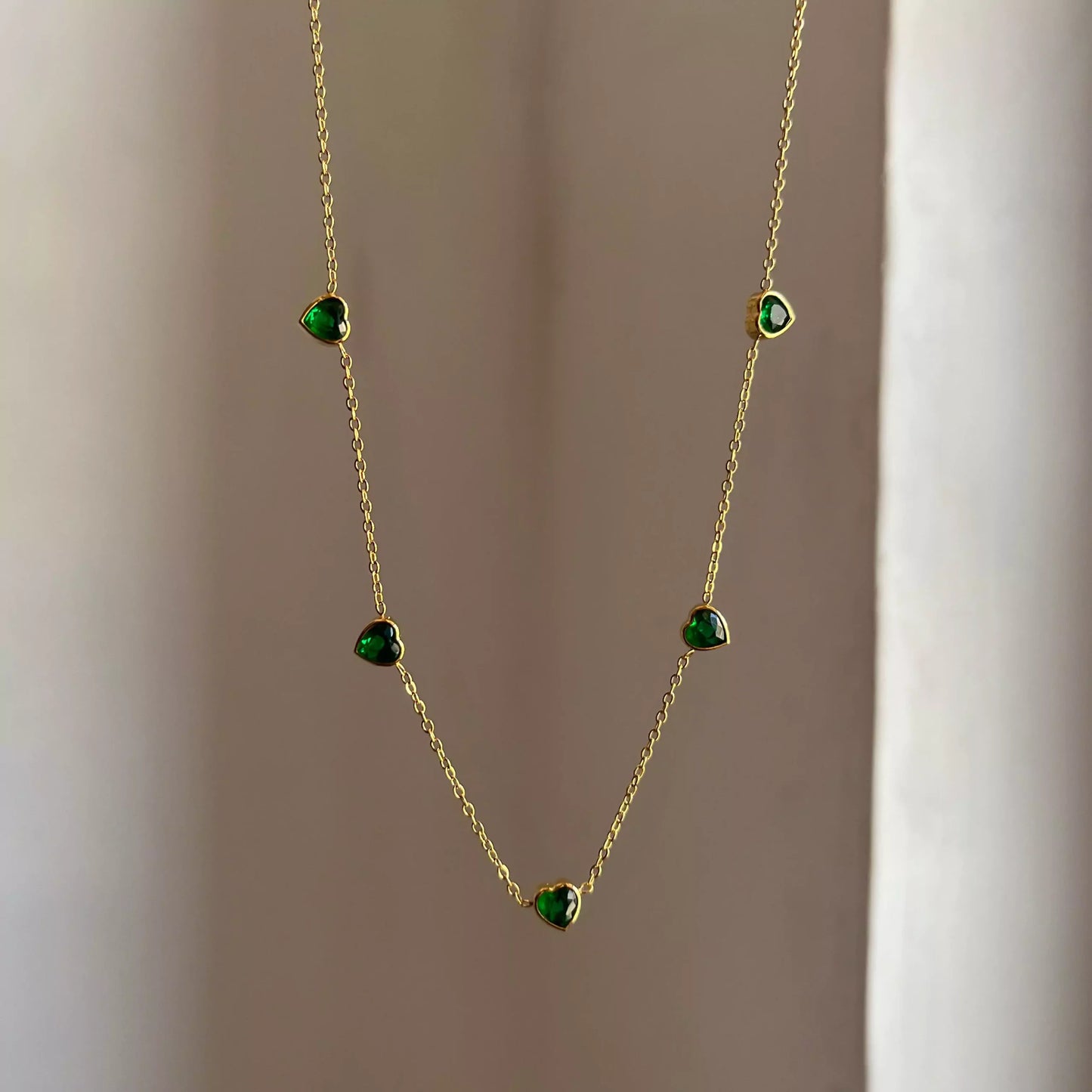 Emerald Hearts Necklace