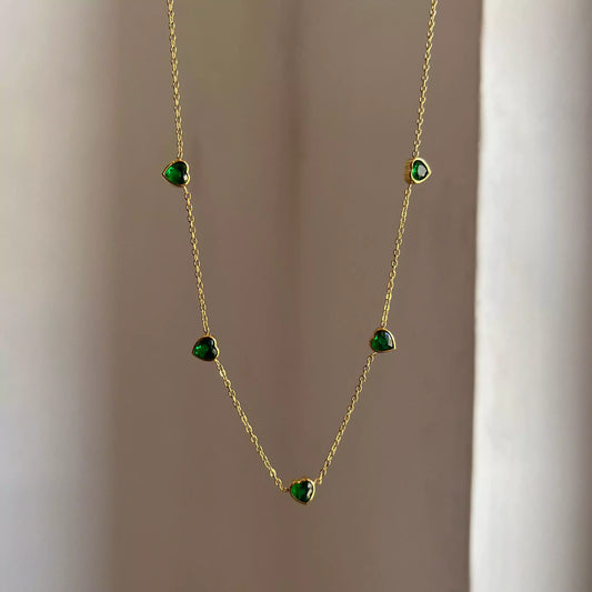 Emerald Hearts Necklace
