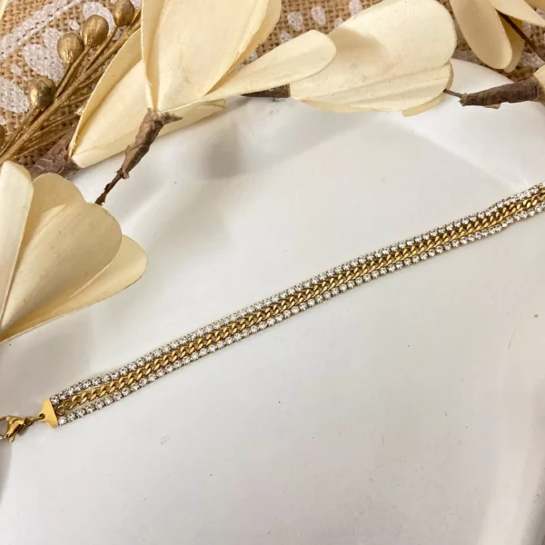 Studded Layered Chained Bracelet - Image 2