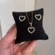 Studded Heart Necklace Earrings Set