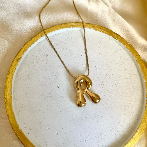 Chunky Initial Necklace - R - Image 2