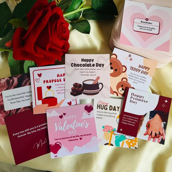 Valentine’s Week Cards Set (9 mini cards with special messages)