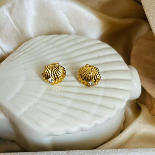 Shell Stud Earrings - Image 2