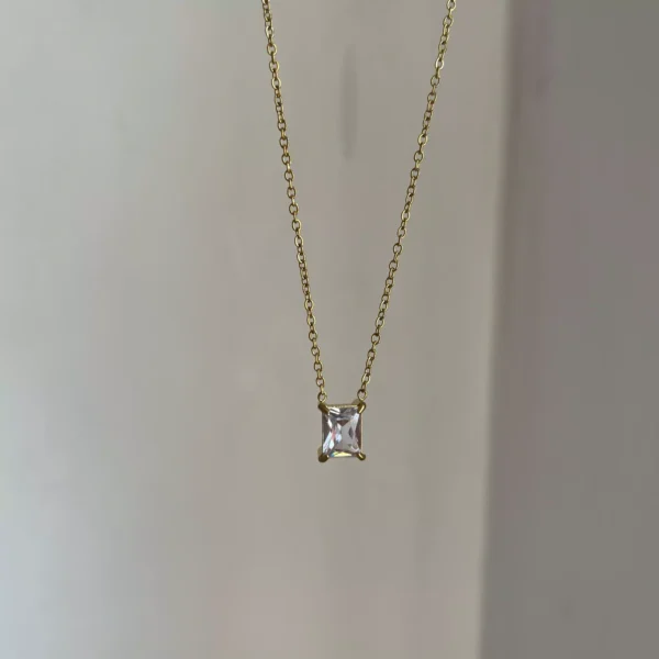 Classic Box Necklace- White - Image 2