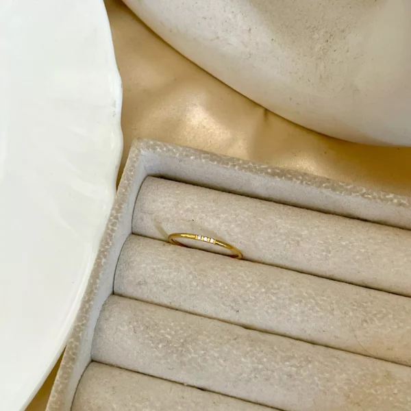 Staple Thin 3 Studded Ring