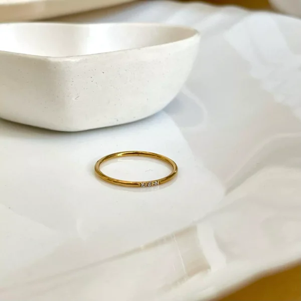 Staple Thin 3 Studded Ring - Image 2