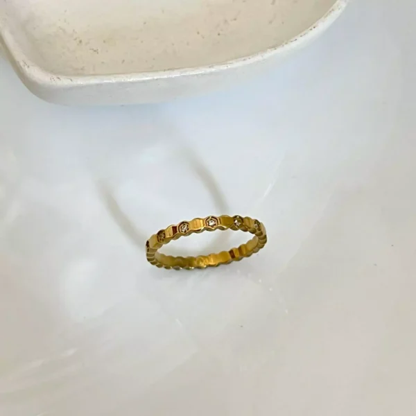 Hexagon Studded Ring - Image 2