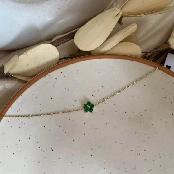 Emerald Flower Bracelet - Image 2