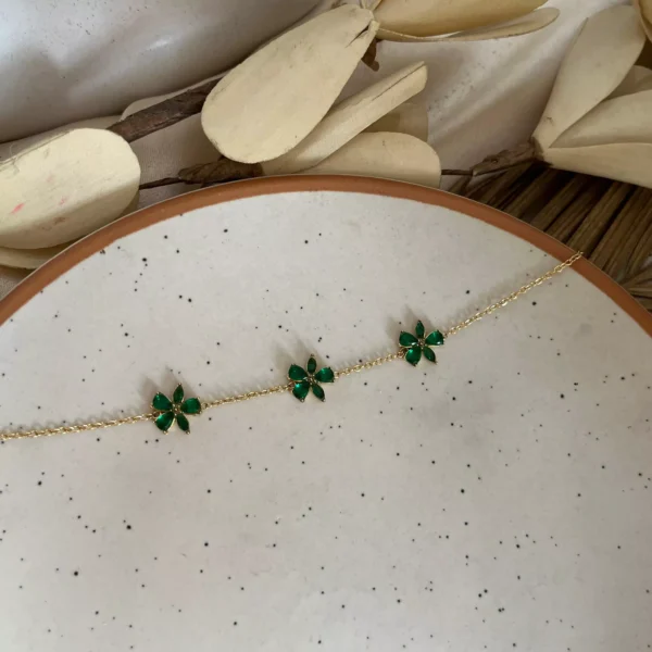 Floral Emerald Bracelet - Image 2
