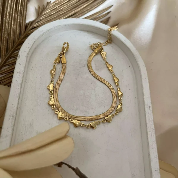 Layered Hearts Bracelet