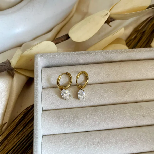 Oval Crystal Luxe Earrings - Image 2